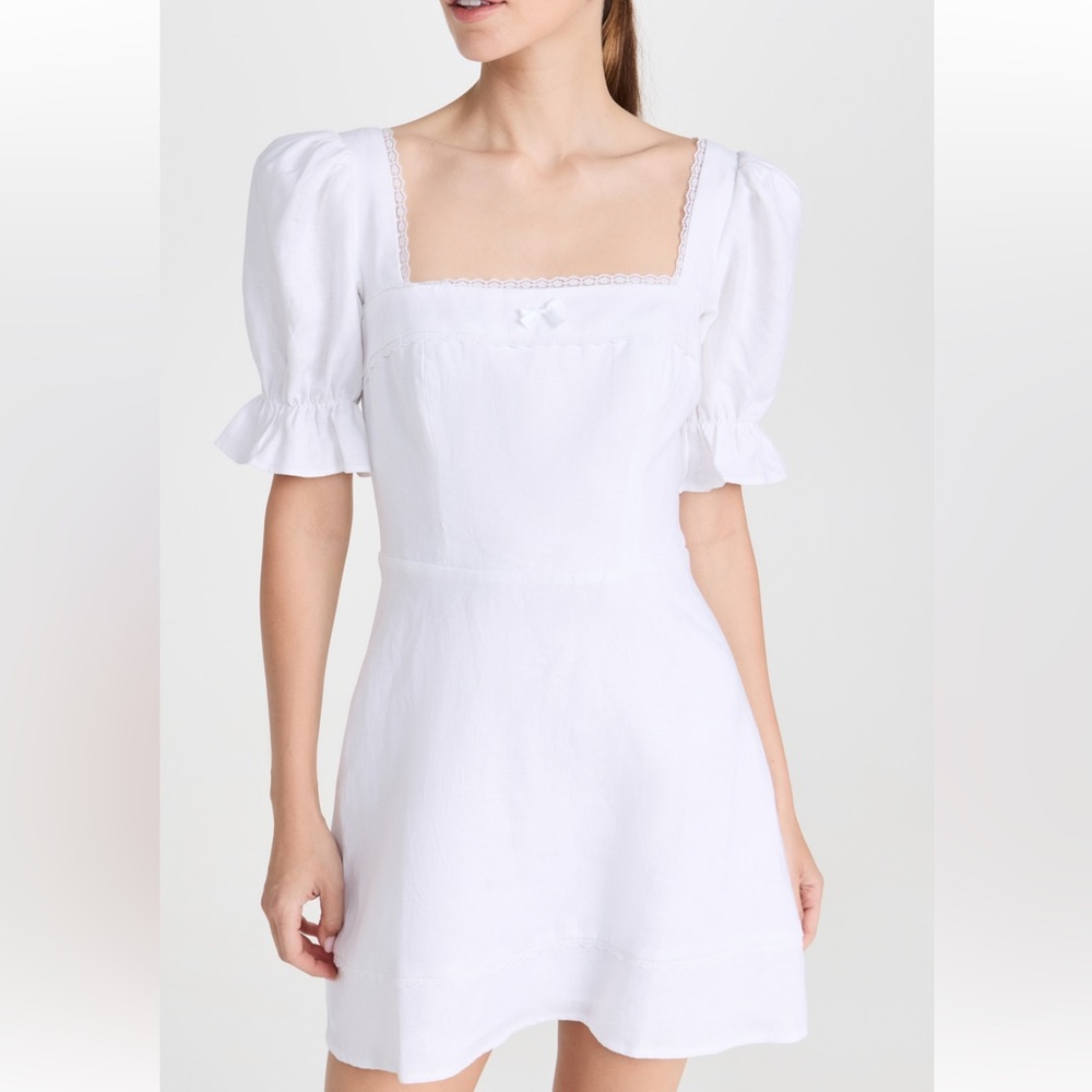 Reformation Evianna Linen Mini Dress in White